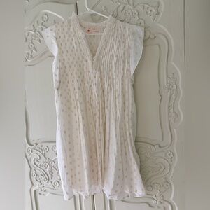 Jude Connally Polka Dot white and gold dress